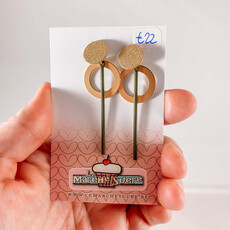 le marché sucré Le marché sucré: oorbellen  - goud en kaki