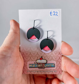 le marché sucré Le marché sucré: oorbellen - zwart, paars en roze