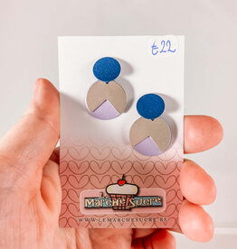 le marché sucré Le marché sucré: oorbellen - blauw, paars en zilver