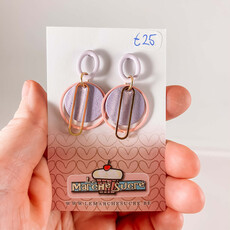 le marché sucré Le marché sucré: oorbellen goud, paars, lichtroze