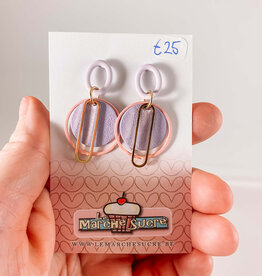 le marché sucré Le marché sucré: oorbellen goud, paars, lichtroze