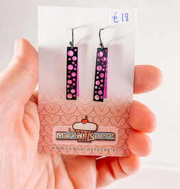 le marché sucré Le marché sucré:  oorbellen - zwart en paars