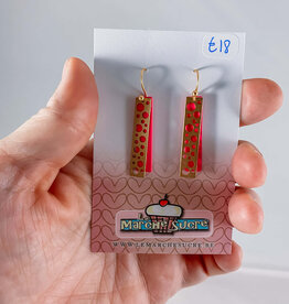 le marché sucré Le marché sucré:  oorbellen - goud en felroze