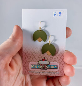 le marché sucré Le marché sucré:  oorbellen - kaki en goud