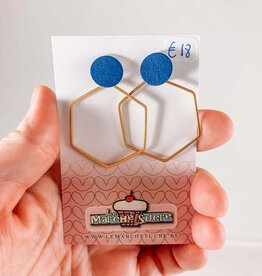 le marché sucré Le marché sucré:  oorbellen - blauw en goud
