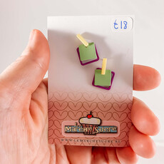 le marché sucré Le marché sucré:  oorbellen - lichtgeel, lichtgroen en felpaars