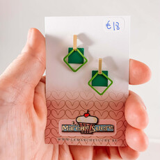 le marché sucré Le marché sucré:  oorbellen - goud en groen