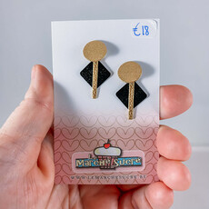 le marché sucré Le marché sucré:  oorbellen - zwart en goud