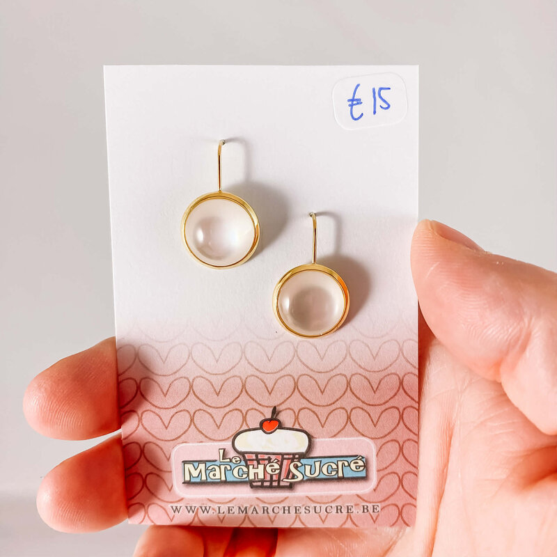 le marché sucré Le marché sucré: oorbellen goud en wit