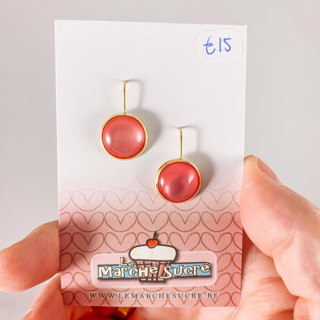 le marché sucré Le marché sucré: oorbellen goud en roze
