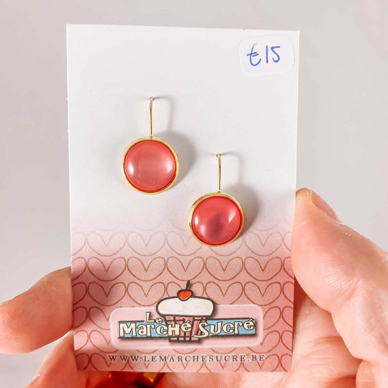 le marché sucré Le marché sucré: oorbellen goud en roze