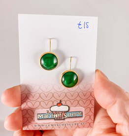 le marché sucré Le marché sucré: oorbellen goud en donkergroen