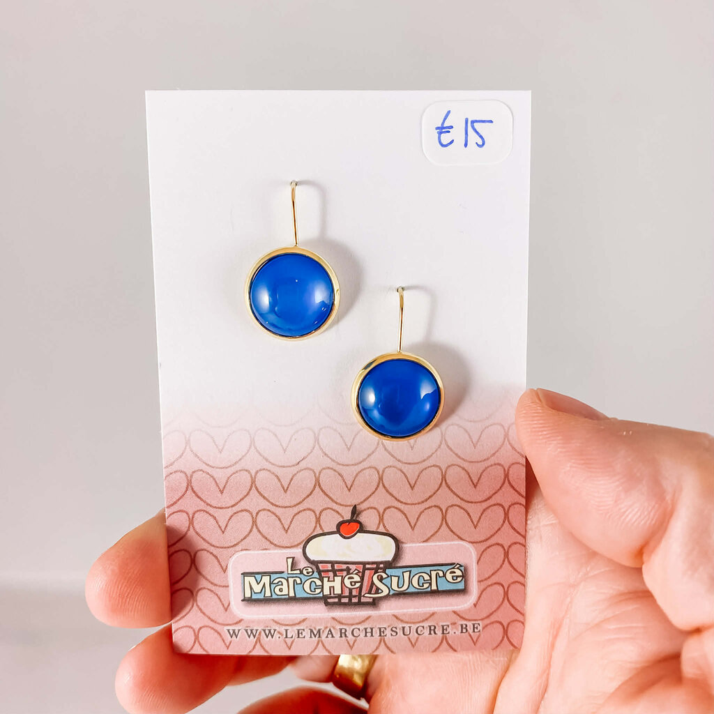 le marché sucré Le marché sucré: oorbellen goud en blauw