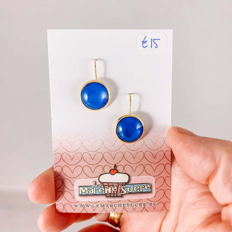 le marché sucré Le marché sucré: oorbellen goud en blauw