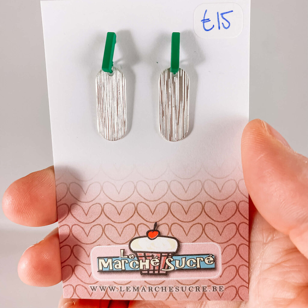 le marché sucré Le marché sucré: oorbellen zilver en groen