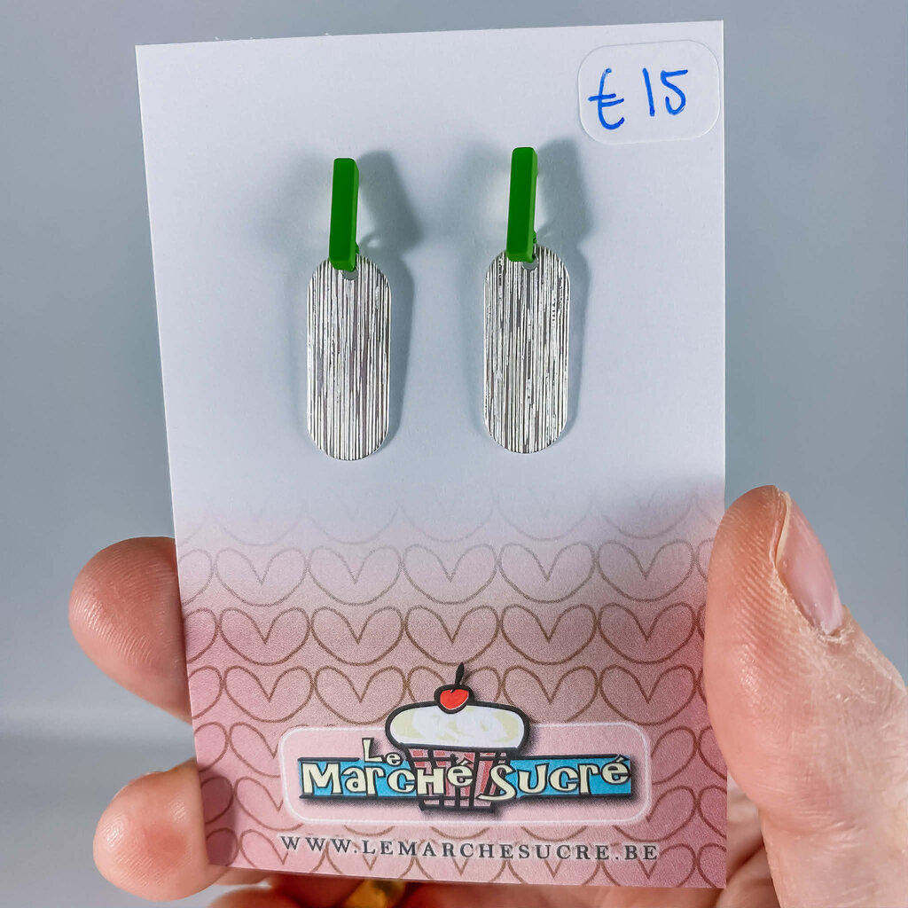 le marché sucré Le marché sucré: oorbellen zilver en groen (1)