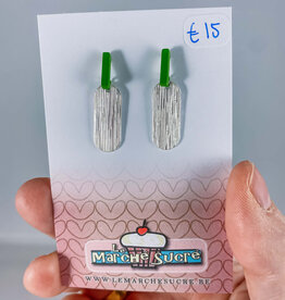 le marché sucré Le marché sucré: oorbellen zilver en groen (1)