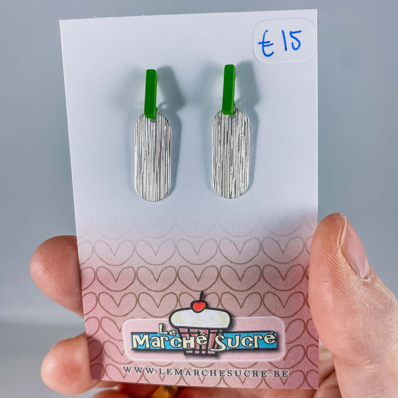 le marché sucré Le marché sucré: oorbellen zilver en groen (1)