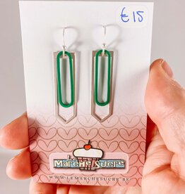 le marché sucré Le marché sucré: oorbellen zilver en groen