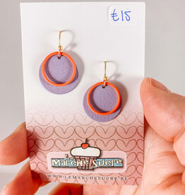 le marché sucré Le marché sucré: oorbellen goud, paars en oranje