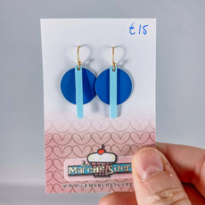 le marché sucré Le marché sucré: oorbellen goud, blauw en lichtblauw