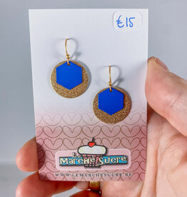 le marché sucré Le marché sucré: oorbellen goud en blauw