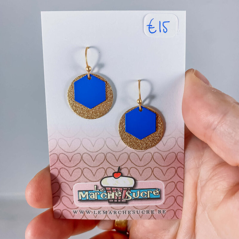 le marché sucré Le marché sucré: oorbellen goud en blauw