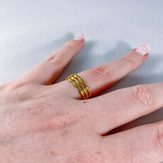 le marché sucré Verstelbare ring in roestvrij staal - ovalen