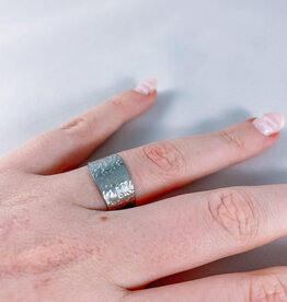 le marché sucré Verstelbare ring in roestvrij staal - zilver