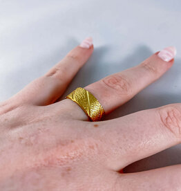 le marché sucré Verstelbare ring in roestvrij staal - lijnen