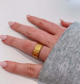 le marché sucré Verstelbare ring in roestvrij staal - Geblutst