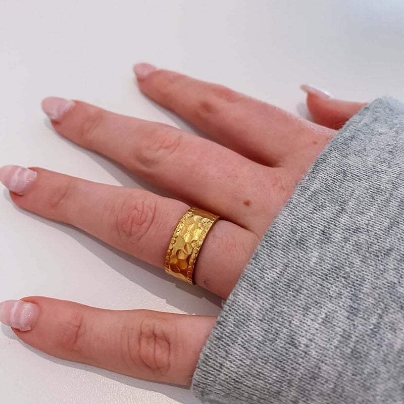 le marché sucré Verstelbare ring in roestvrij staal - Geblutst