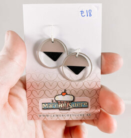 le marché sucré Le marché sucré:  oorbellen - zwart en zilver