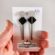 le marché sucré Le marché sucré: oorbellen - zilver, zwart en kaki