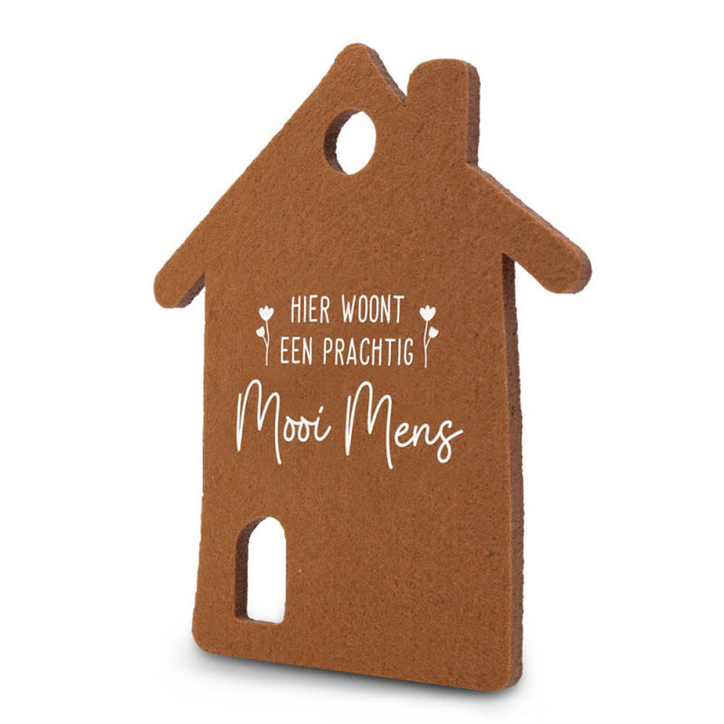 miko Miko: Vilten onderzetter - huisje - mooi mens