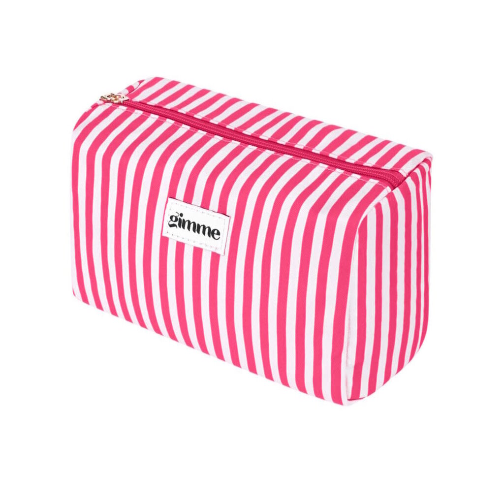 Yehwang Yehwang: toilettas - fijne strepen rood en ecru