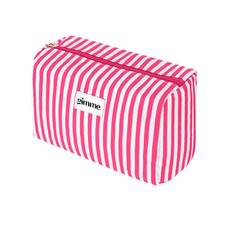 Yehwang Yehwang: toilettas - fijne strepen rood en ecru