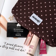 Yehwang Yehwang: toilettas - sterren - bruin en lichtroze