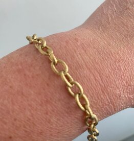 Wauw Wauw: armbandje goud in stainless steel - schakels open