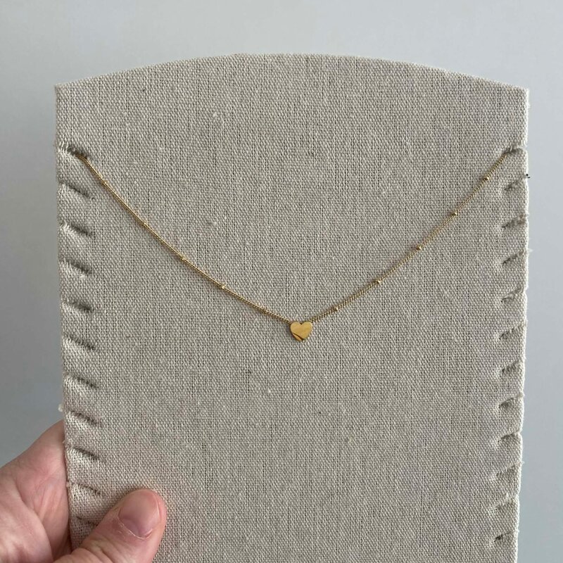 Yehwang Yehwang: Ketting met hangertje - stainless steel goud - hartje