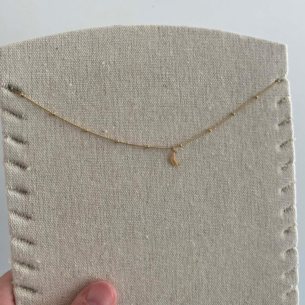 Yehwang Yehwang: Ketting met hangertje - stainless steel goud - maan open