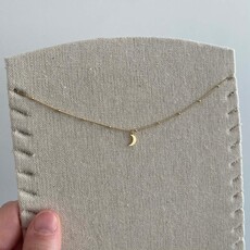 Yehwang Yehwang: Ketting met hangertje - stainless steel goud - maan