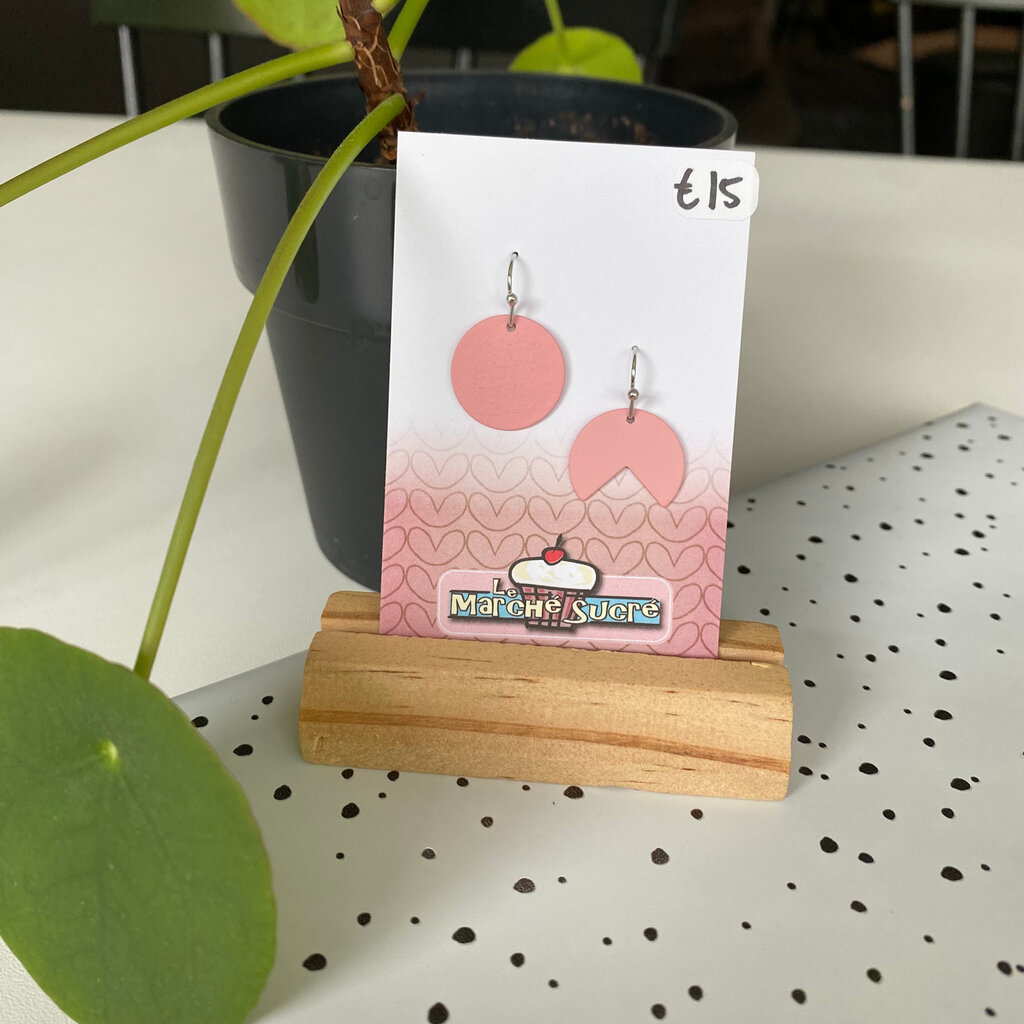 le marché sucré Le marché sucré: oorbellen - zilver + roze