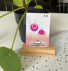 le marché sucré Le marché sucré: oorbellen - zilver + roze + felpaars
