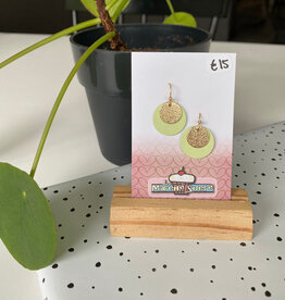 le marché sucré Le marché sucré: oorbellen - lichtgroen + goud