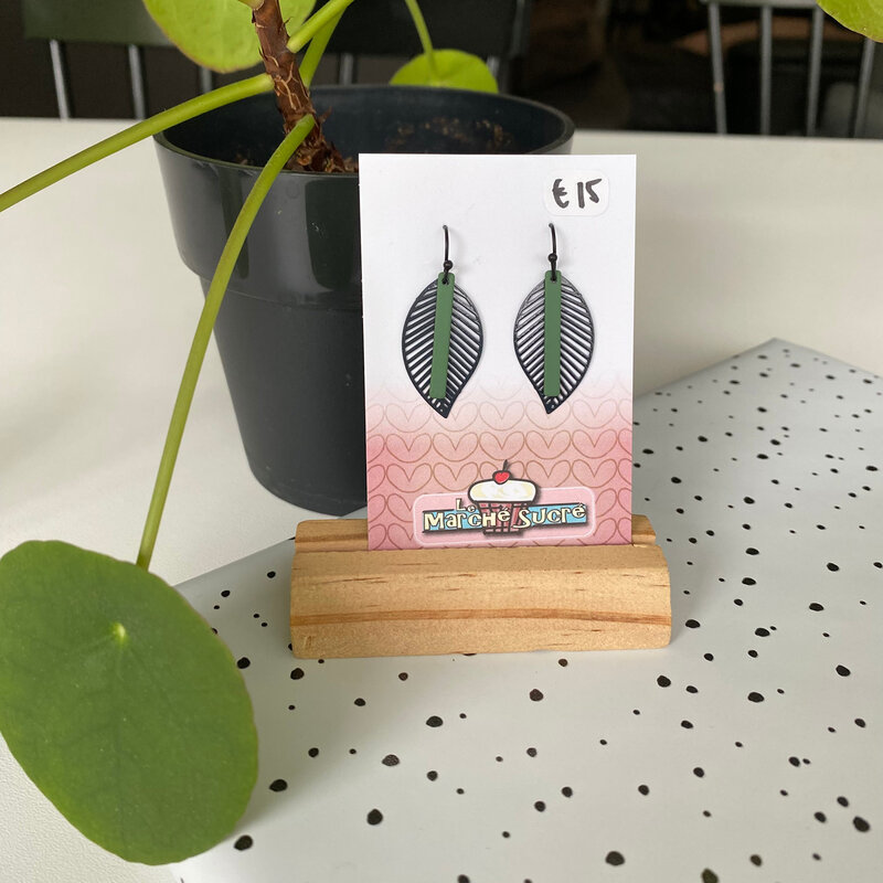 le marché sucré Le marché sucré: oorbellen - zwart en groen
