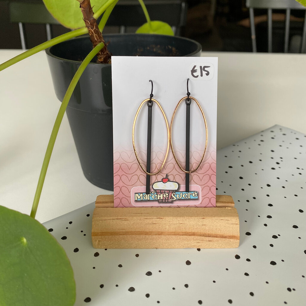 le marché sucré Le marché sucré: oorbellen - goud + zwart