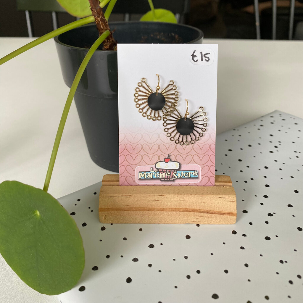 le marché sucré Le marché sucré: oorbellen - goud + zwart