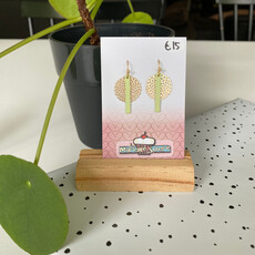 le marché sucré Le marché sucré: oorbellen - goud + lichtgroen
