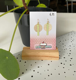 le marché sucré Le marché sucré: oorbellen - goud + lichtgroen